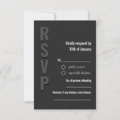 Blackout Minimalist Wedding Response Card RSVP Karte (Vorderseite)
