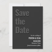 Blackout Minimalist Wedding Save the Date Card Einladung (Vorderseite)