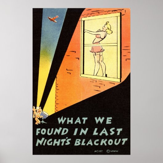 Blackout-Vintage der letzten Nacht 1942 Poster (Vorne)