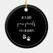 BlackPawprints auf Herz-Kreislauf-Foto im Love Mem Keramik Ornament (Hinten)