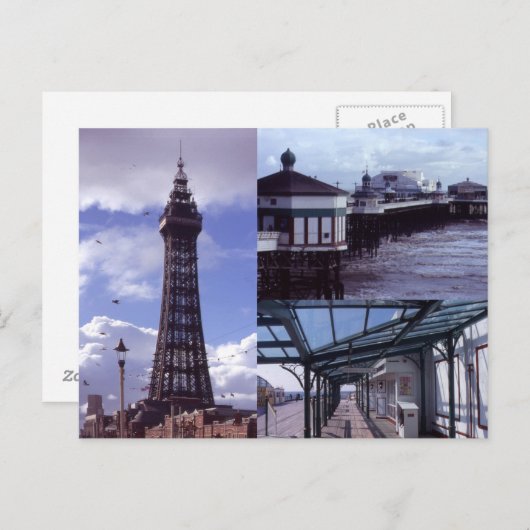 Blackpool 3 Bilder Postkarte (Vorne/Hinten)