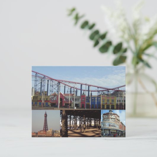 Blackpool 4 Bilder Postkarte (Stehend Vorderseite)