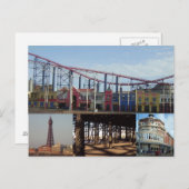 Blackpool 4 Bilder Postkarte (Vorne/Hinten)