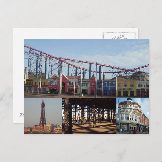 Blackpool 4 Bilder Postkarte (Vorne/Hinten)