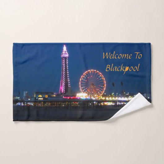 Blackpool Beach Lights at Night Bath Set (Handtuch)