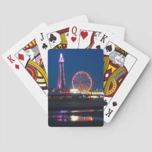 Blackpool Beach Lights in der Nacht Spielkarten