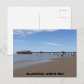 Blackpool Beach & North Pier Postkarte (Vorne/Hinten)