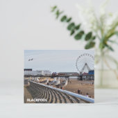 Blackpool Beach Postkarte (Stehend Vorderseite)