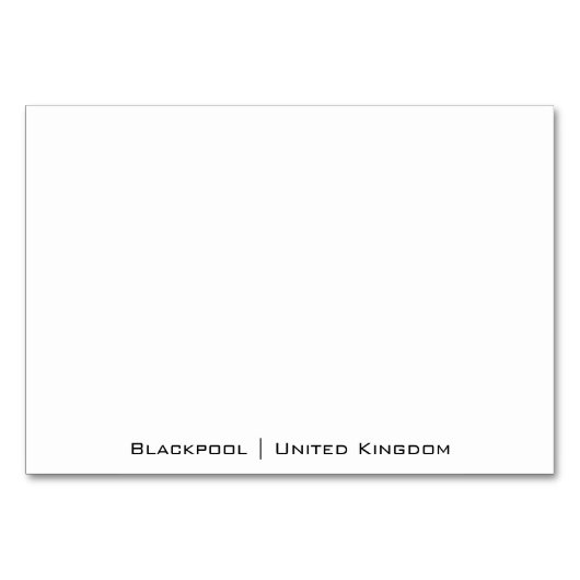 Blackpool Beach Tischnummer (Rückseite)