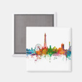 Blackpool England Skyline Magnet (Vorderseite/Rückseite)