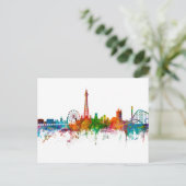 Blackpool England Skyline Postkarte (Stehend Vorderseite)