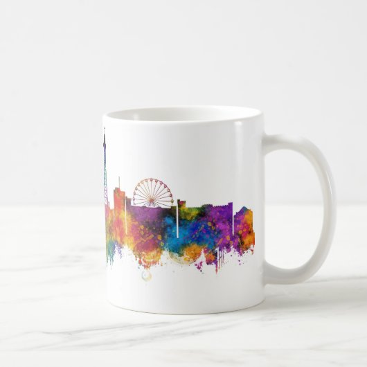 Blackpool England Skyline wird zu Kaffeetasse (Rechts)