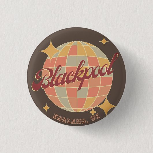 Blackpool England Stadt Retro-Dekor Button (Vorderseite)