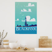 Blackpool, England Vintage Reiseplakat Poster (Küche)