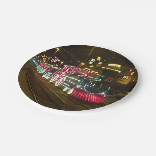 Blackpool Illuminations Tram Papierplatte Pappteller (Schrägansicht)