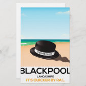 Blackpool "küss mich schnell" Reisezug-Poster Briefpapier (Vorne/Hinten)