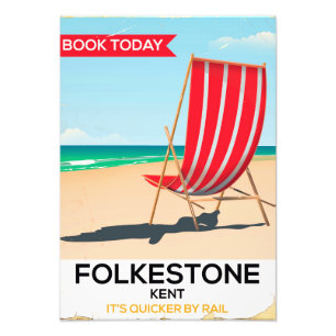 Blackpool "küss mich schnell" Reisezug-Poster Fotodruck