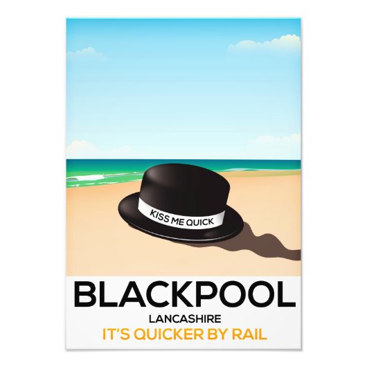 Blackpool "küss mich schnell" Reisezug-Poster Fotodruck (Vorne)