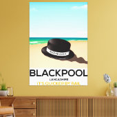Blackpool "küss mich schnell" Reisezug-Poster Leinwanddruck (Insitu (Wohnzimmer))