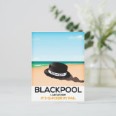 Blackpool "küss mich schnell" Reisezug-Poster Postkarte (Stehend Vorderseite)