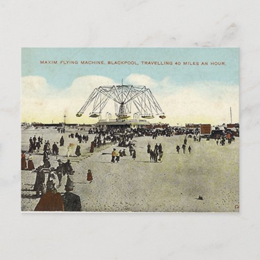 Blackpool, Maxim Flying Machine Postkarte (Vorderseite)
