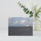 Blackpool Pier und Stormy Sea Postcard Postkarte (Stehend Vorderseite)