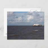 Blackpool Pier und Stormy Sea Postcard Postkarte (Vorne/Hinten)