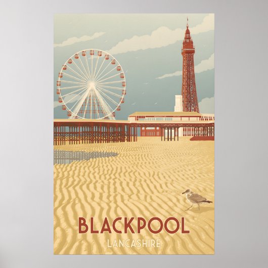 Blackpool Reiseplakat an der Küste Poster (Vorne)