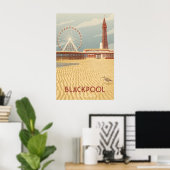 Blackpool Reiseplakat an der Küste Poster (Heimbüro)