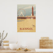 Blackpool Reiseplakat an der Küste Poster (Küche)