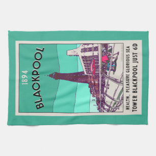 Blackpool Seebad England Vintage Kunst Geschirrtuch