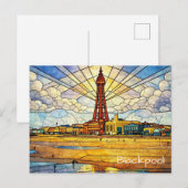 Blackpool Strand Postkarte (Vorne/Hinten)