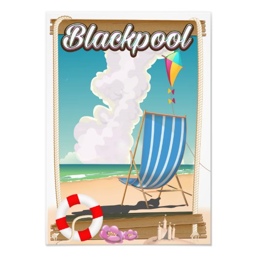 Blackpool-Strand-Reiseplakat Fotodruck (Vorne)