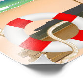 Blackpool-Strand-Reiseplakat Fotodruck (Ecke)