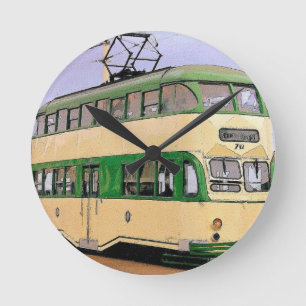 Blackpool-Straßenbahn Runde Wanduhr