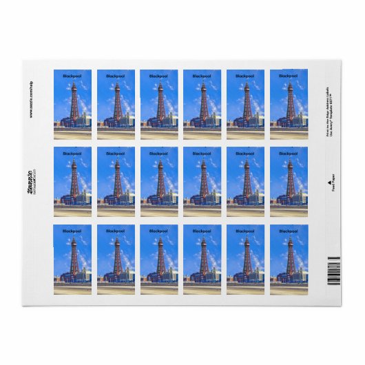 Blackpool Tower Adressaufkleber (Vorne)
