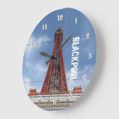 Blackpool Tower And Day Sky Große Wanduhr (Winkel)