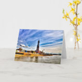 Blackpool Tower Grußkarte Karte (Gelbe Blume)
