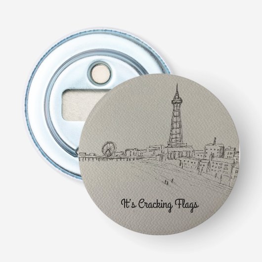 Blackpool Tower It’s Cracking Flags  original art Flaschenöffner (Vorderseite)