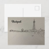 Blackpool Tower Original Art Poster Postkarte (Vorne/Hinten)