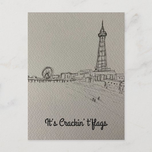 Blackpool Tower Originale Kunst Postkarte (Vorderseite)