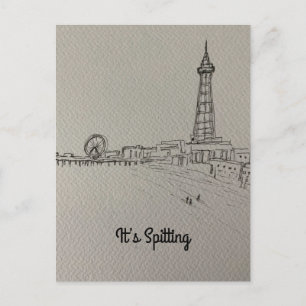 Blackpool Tower Originale Kunst Postkarte