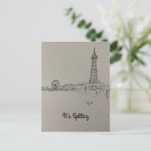 Blackpool Tower Originale Kunst Postkarte (Stehend Vorderseite)