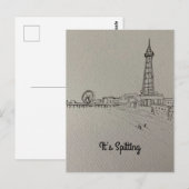 Blackpool Tower Originale Kunst Postkarte (Vorne/Hinten)