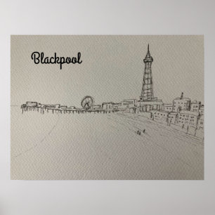 Blackpool Tower Originalkunst Poster