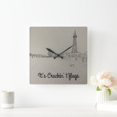 Blackpool Tower Originalkunstwerke Quadratische Wanduhr (Zuhause)