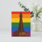 Blackpool Tower Pride-Flagge Postkarte (Stehend Vorderseite)