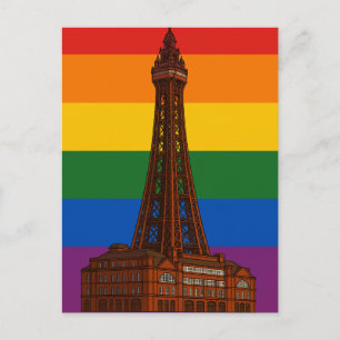 Blackpool Tower Pride-Flagge Postkarte