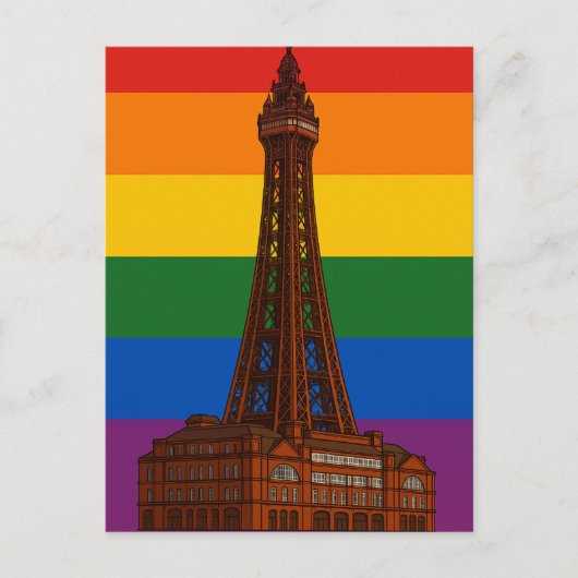 Blackpool Tower Pride-Flagge Postkarte (Vorderseite)