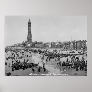 Blackpool Tower & Promenade, England c 1905 Poster